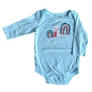 🍓4/$15🍓 George • Baby Blue Long Sleeve Onesie with Rainbows Print